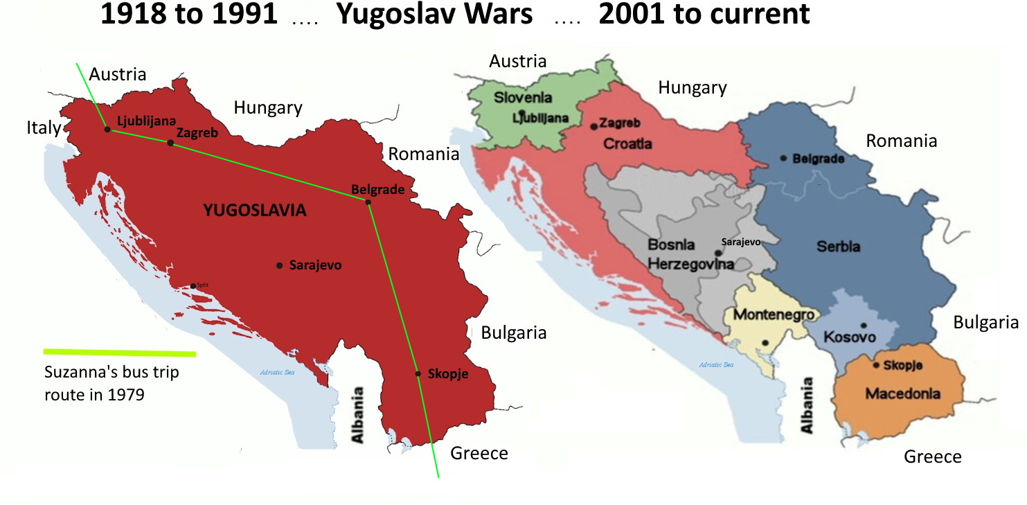 Map Yugo past and current
